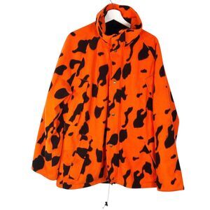 Vintage Cabela’s Fleece Goretex Jacket Whitetail Clothing Orange Black Mens XL